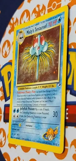 Misty's Tentacruel 10/132 Holo Rare Gym Heroes Set Pokemon Card MP - Image 4