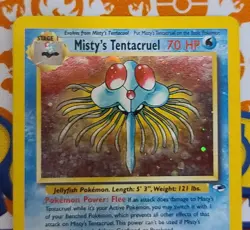 Misty's Tentacruel 10/132 Holo Rare Gym Heroes Set Pokemon Card MP - Image 5