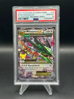2021 POKEMON CELEBRATIONS M RAYQUAZA EX CLASSIC COLL. ROARING SKIES #76 PSA 10 - Image 1
