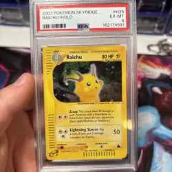 Pokemon 2003 Raichu H25/H32 Holo Skyridge PSA 6 - Image 1