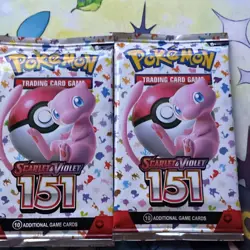 Pokemon TCG Scarlet & Violet 151 Booster Pack 10 Cards 2 Packs English Mew - Image 1