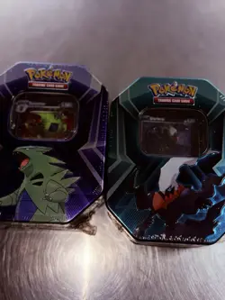 New - Never Opened Pokemon Triple Whammy Tins - 3 Booster Packs + Promo Cards - Image 1