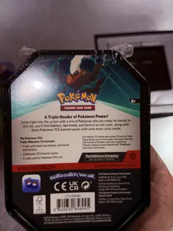New - Never Opened Pokemon Triple Whammy Tins - 3 Booster Packs + Promo Cards - Image 2