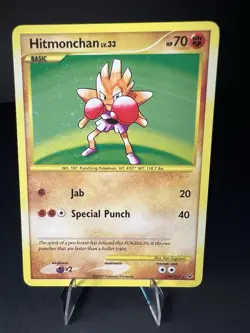 Pokemon Hitmonchan 129/127 Holo Rare Platinum Base Set Secret Rare w/ Swirl 🌀 - Image 2