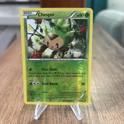Chespin Pokemon Reverse Holo Common XY - BREAKthrough 9/162 NM - Image 1