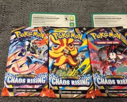 Pokemon TCG Chaos Rising Lot 6 Factory Sealed Booster Packs from First Partner - Image 2
