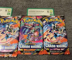 Pokemon TCG Chaos Rising Lot 6 Factory Sealed Booster Packs from First Partner - Image 4