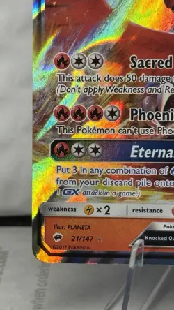 2017 Pokemon TCG Burning Shadows Ho-Oh GX 021/147 Ultra Rare NM One Owner - Image 4