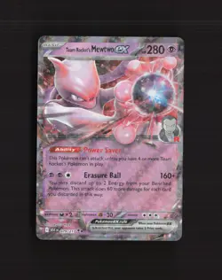 Team Rocket's Mewtwo ex 079/217 Ascended Heroes Ultra Rare Holo Pokemon Card NM - Image 1