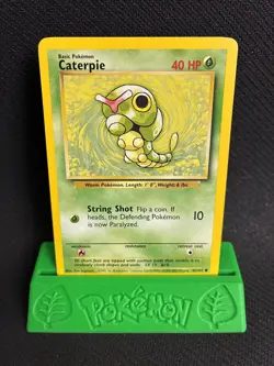 Caterpie 45/102 Common Base Set Unlimited 1999 WOTC Pokemon MP+ - Image 1