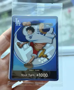 Bandai Namco One Piece Card Game Don!! Card Luffy Your Turn +1000 Holo - Image 1