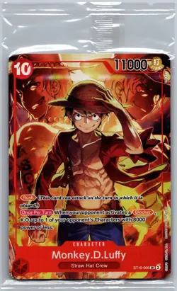 2022 One Piece Promo Cards Monkey.D.Luffy (Treasure Booster Set) ST10-006 NM - Image 1