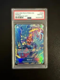 2025 One Piece PRB02 Marco Alternate Art #008 PSA 10 GEM MINT - Image 1