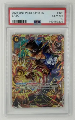 2025 One Piece Sabo OP13-120 SEC Carrying On His Will PSA 10 GEM MINT English - Image 1