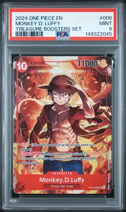 2024 ONE PIECE PROMOS TREASURE BOOSTERS SET #006 MONKEY D. LUFFY PSA 9 - Image 1