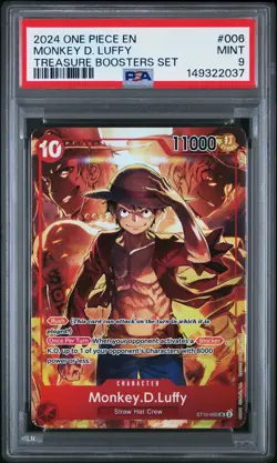 2024 ONE PIECE PROMOS TREASURE BOOSTERS SET #006 MONKEY D. LUFFY PSA 9 - Image 1