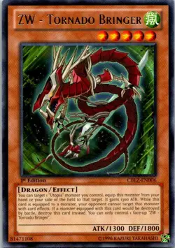 ZW - Tornado Bringer CBLZ-EN006 Yu-Gi-Oh! Card Light Play 1st Edition - Image 1