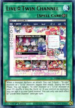 Live Twin Channel GEIM-EN019 Yu-Gi-Oh! Card Mint 1st Edition - Image 1