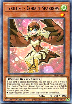 Lyrilusc - Cobalt Sparrow LED8-EN042 Yu-Gi-Oh! Card NM 1st Edition - Image 1