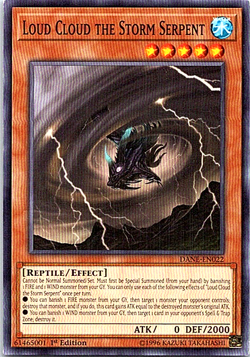 Loud Cloud The Storm Serpent DANE-EN022 Yu-Gi-Oh! Card Light Play 1st Edition - Image 1