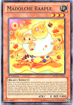 Madolche Baaple REDU-EN022 Yu-Gi-Oh! Card Light Play 1st Edition - Image 1