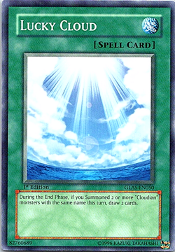 Lucky Cloud GLAS-EN050 Yu-Gi-Oh! Card Light Play 1st Edition - Image 1