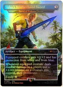 MtG Final Fantasy Tidus's Brotherhood Sword Sword of Truth & Justice FOIL NM - Image 1
