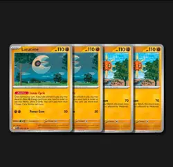 Solrock 075/132 & Lunatone 074/132 x4 Card Playset - Mega Evolution MEG Pokemon - Image 1