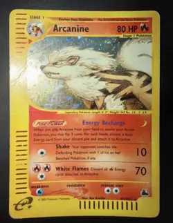 Pokemon Card-Arcanine-Skyridge-Holo-H2/H32-Rare-ENG-Very Played - Image 1