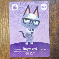 Animal Crossing Amiibo Card Raymond #431 Regular Card Stock Standard AUTHENTIC - Image 1