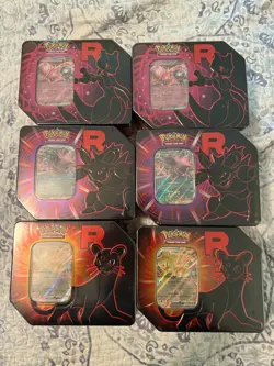 Pokemon Team Rocket Tin Case Factory Sealed (6 TINS!) - Image 1