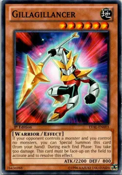 Gillagillancer LVAL-EN003 Yu-Gi-Oh! Card Light Play 1st Edition - Image 1