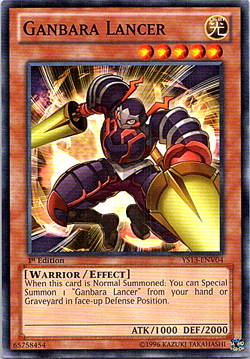 Ganbara Lancer YS13-ENV04 Yu-Gi-Oh! Card Light Play 1st Edition - Image 1