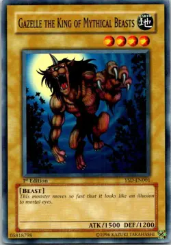 Gazelle The King Mythical Beasts YSD-EN001 Yu-Gi-Oh! Card LP 1st Edition - Image 1