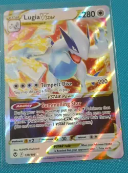 Lugia VSTAR 139/195 Silver Tempest Holo Rare Pokemon Card - Image 1