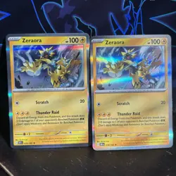 Pokemon TCG Zeraora Card Lot (2) - 078/182 Destined Rivals Holo - Image 1
