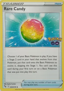 069/078 RARE CANDY | UNCOMMON | POKEMON GO POKEMON CARD - Image 1