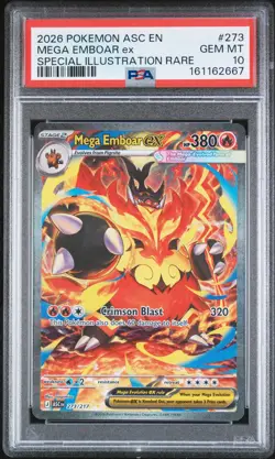 2026 POKEMON ASC EN-ASCENDED HEROES #273 MEGA EMBOAR EX PSA 10 - Image 1