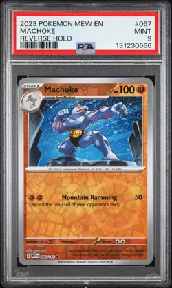 2023 POKEMON MEW EN-151 REVERSE HOLO #067 MACHOKE PSA 9 - Image 1