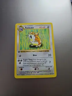 Pokemon TCG Raticate 40/102 Base Set 1st Edition Shadowless - Image 1