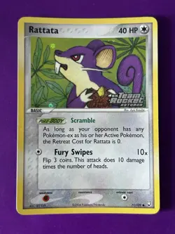 2004 Pokemon RATTATA HOLO - TEAM ROCKET RETURNS STAMPED 71/109 Excellent - Image 1