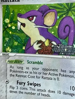 2004 Pokemon RATTATA HOLO - TEAM ROCKET RETURNS STAMPED 71/109 Excellent - Image 2