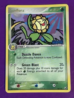 2005 Pokemon SUNFLORA HOLO, Stamped UNSEEN FORCES - Nice HOLO BLEED - NM - Image 2