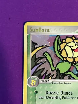 2005 Pokemon SUNFLORA HOLO, Stamped UNSEEN FORCES - Nice HOLO BLEED - NM - Image 3