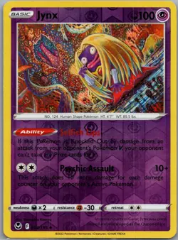 Jynx 062/195 Uncommon Silver Tempest Pokemon Reverse Holo Moderately Played - Image 1