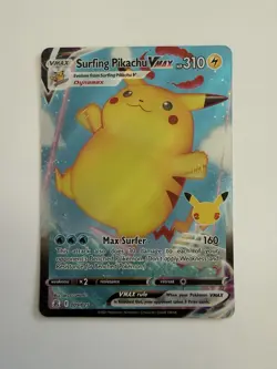 Pokemon 2021 Celebrations Holo Ultra Rare Surfing Pikachu VMAX #009 - Image 1