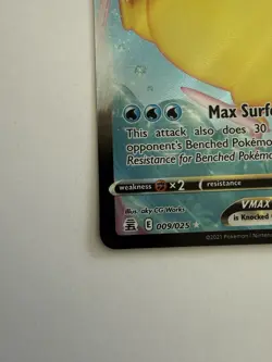 Pokemon 2021 Celebrations Holo Ultra Rare Surfing Pikachu VMAX #009 - Image 4