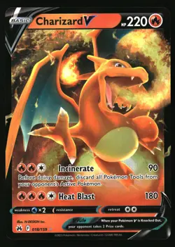 CHARIZARD V 018/159 HOLO V RARE CROWN ZENITH POKEMON NEAR MINT - Image 1