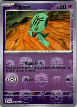Elgyem (Master Ball Pattern) 040/086 Black Bolt BLK Holo Common Pokemon NM/M - Image 1