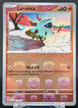 Pokemon Larvesta #015/086 English Black Bolt Master Ball Holo - Image 1